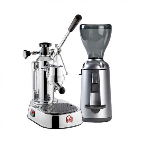 La Pavoni Europiccola EL LPLELQ01EU & Nuova Simonelli Grinta Chroom AMMT