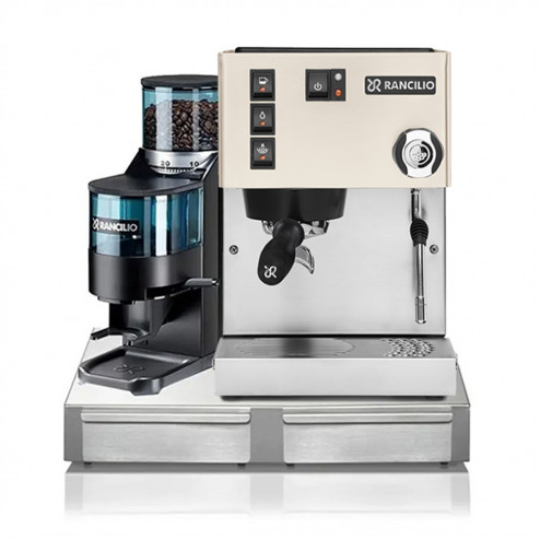 Rancilio Silvia V6 Wit + Rancilio Rocky D Zwart + Rancilio Base BS50