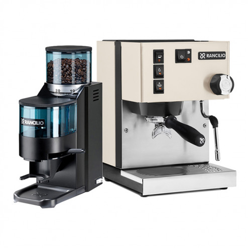 Rancilio Silvia V6 Wit + Rancilio Rocky D Zwart