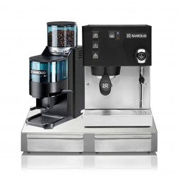 Rancilio Silvia V6 Zwart Gelimiteerde Editie + Rancilio Rocky D Zwart Gelimiteerde Editie + Rancilio Base BS50